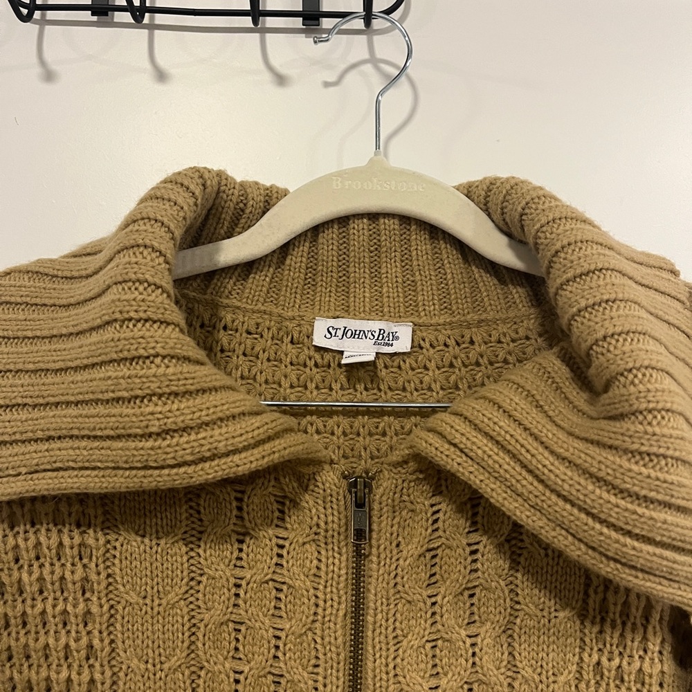 Cable Knit Zip Up Sweater by St. John’s Bay
